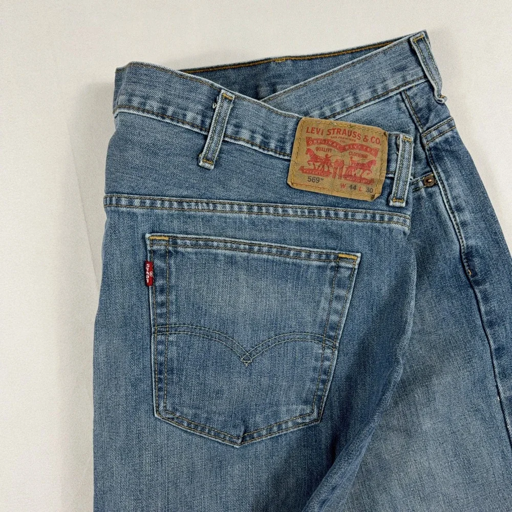 Levi's‎ 569 Loose Straight Leg Jeans Medium Wash Denim Mens 44x30
